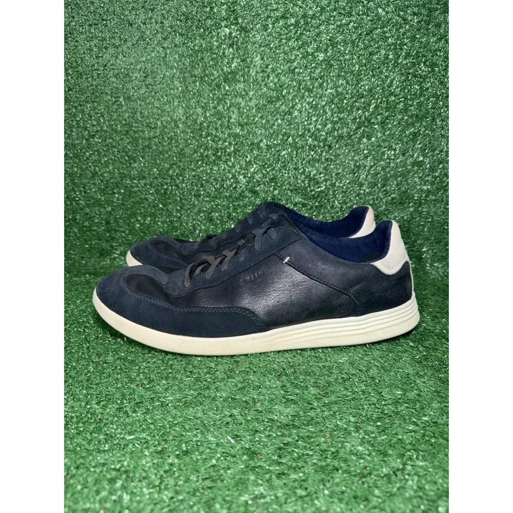 Cole Haan Grand OS Men Size 12 Navy Blue Leather Lace Up Shoes Round Toe Sneaker